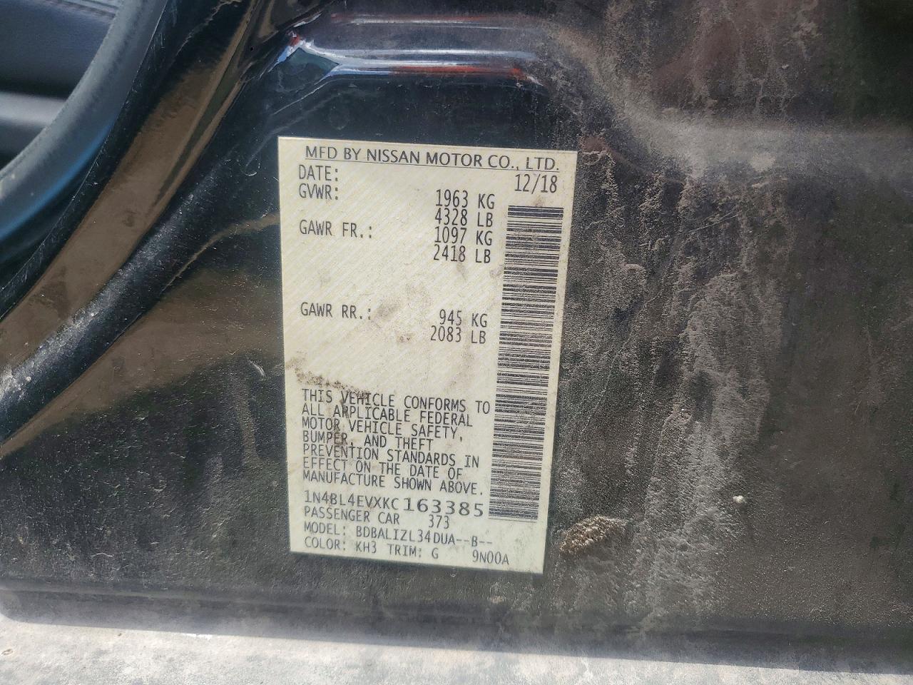 2019 NISSAN ALTIMA