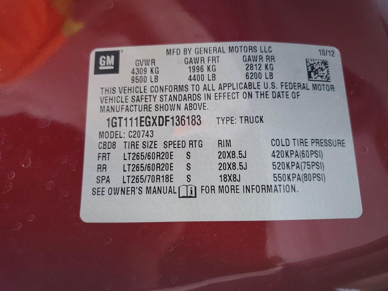2013 GMC SIERRA