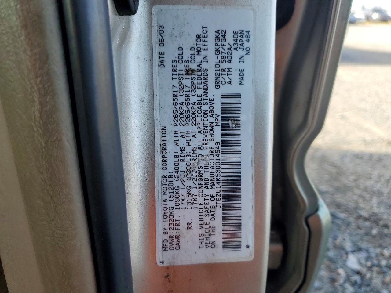2003 TOYOTA 4RUNNER
