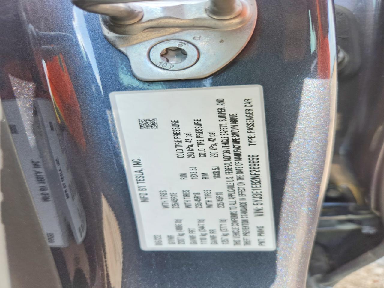 2022 TESLA MODEL 3