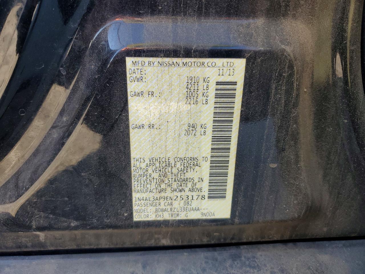 2014 NISSAN ALTIMA