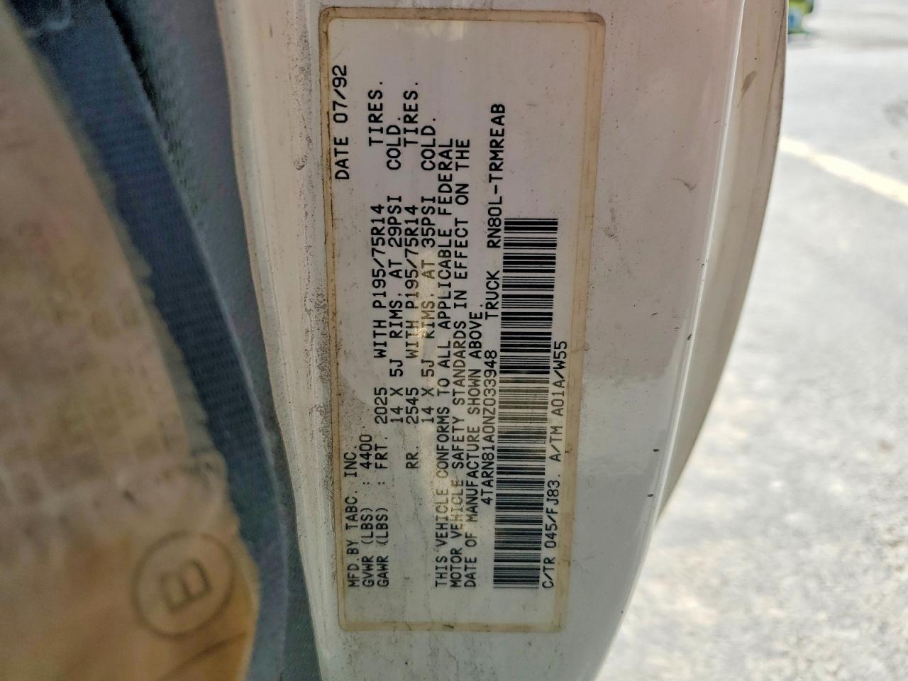 1992 TOYOTA ALL OTHER
