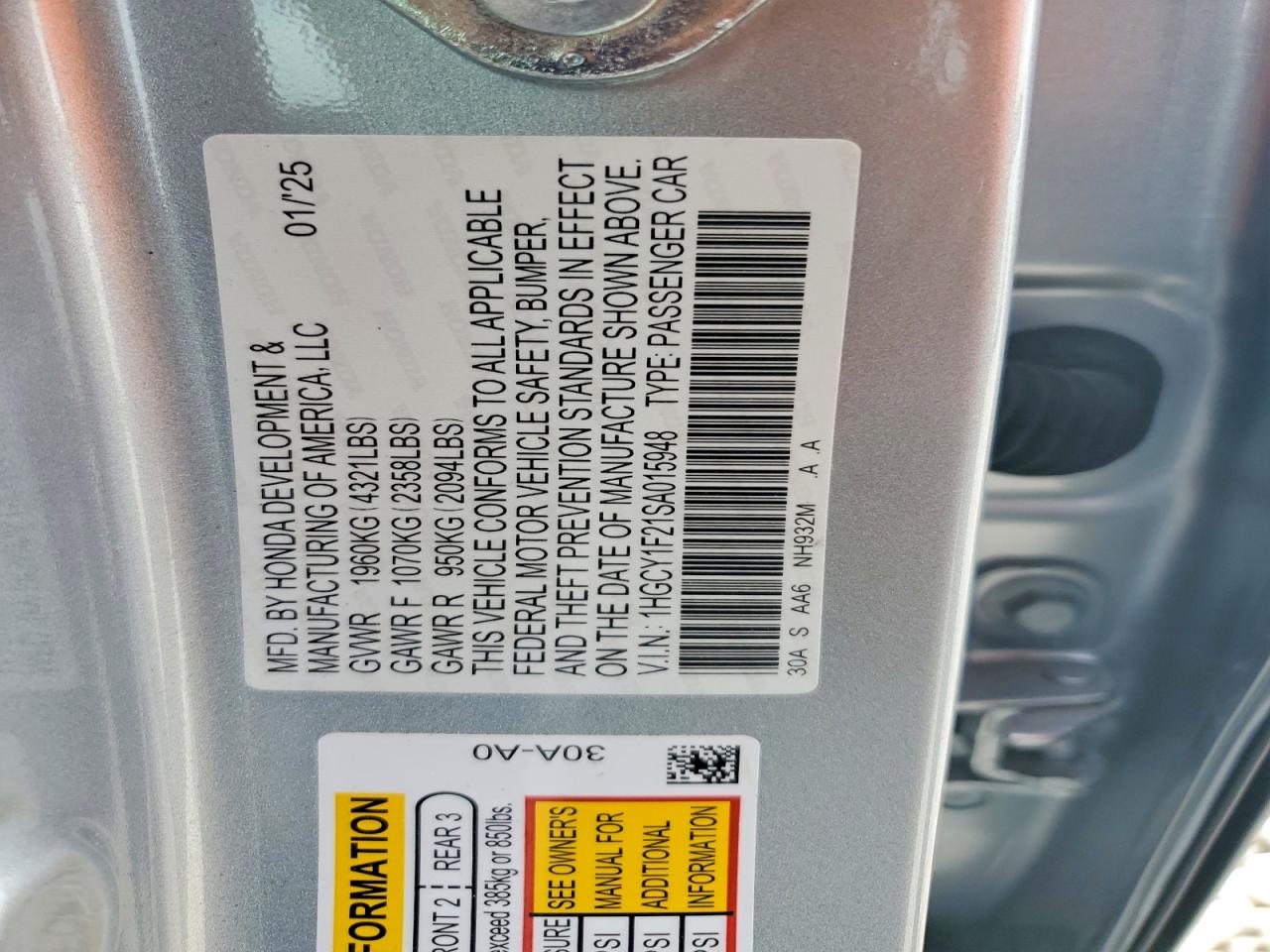 2025 HONDA ACCORD