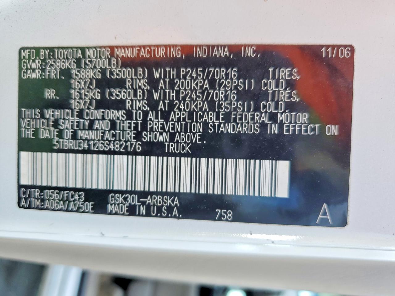2006 TOYOTA TUNDRA