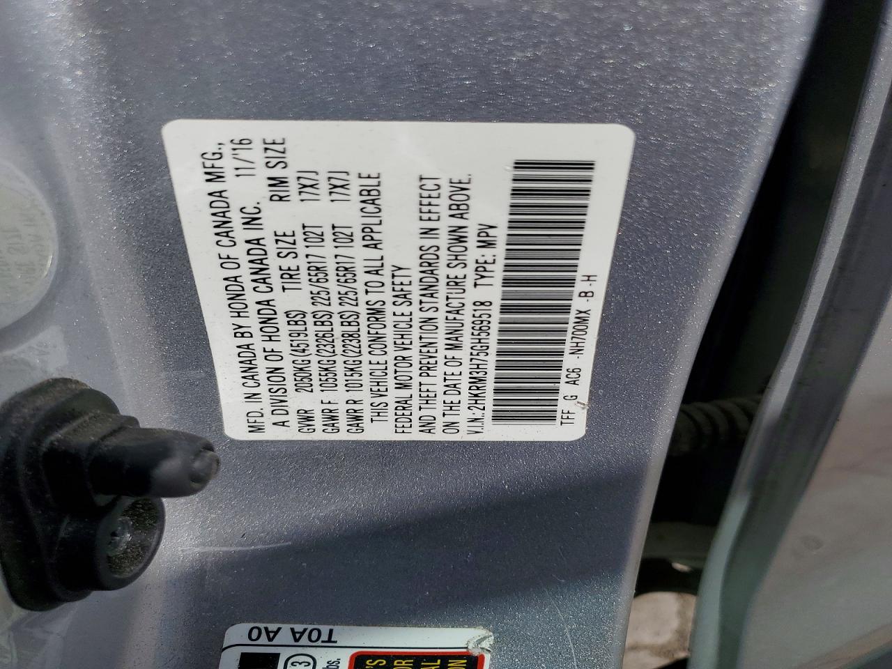 2016 HONDA CRV