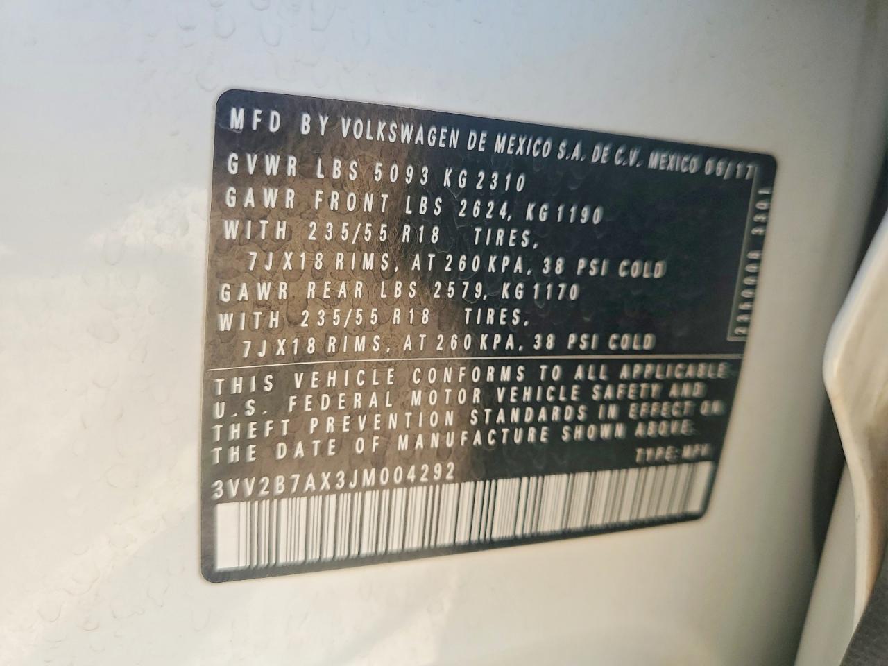 2018 VOLKSWAGEN TIGUAN