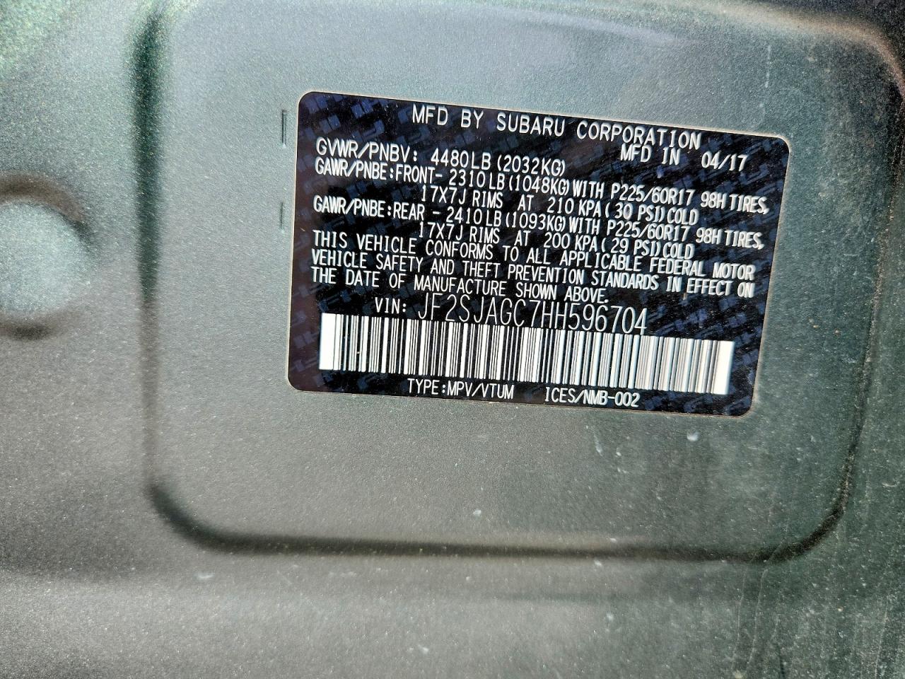 2017 SUBARU FORESTER