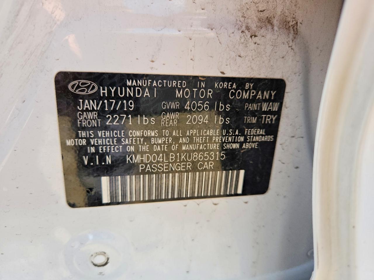 2019 HYUNDAI ELANTRA