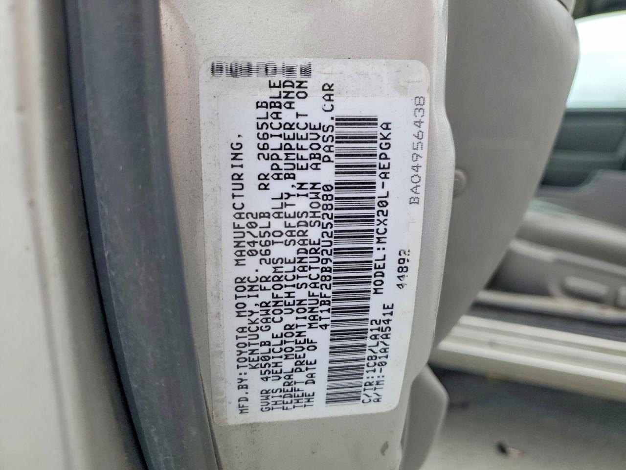 2002 TOYOTA AVALON