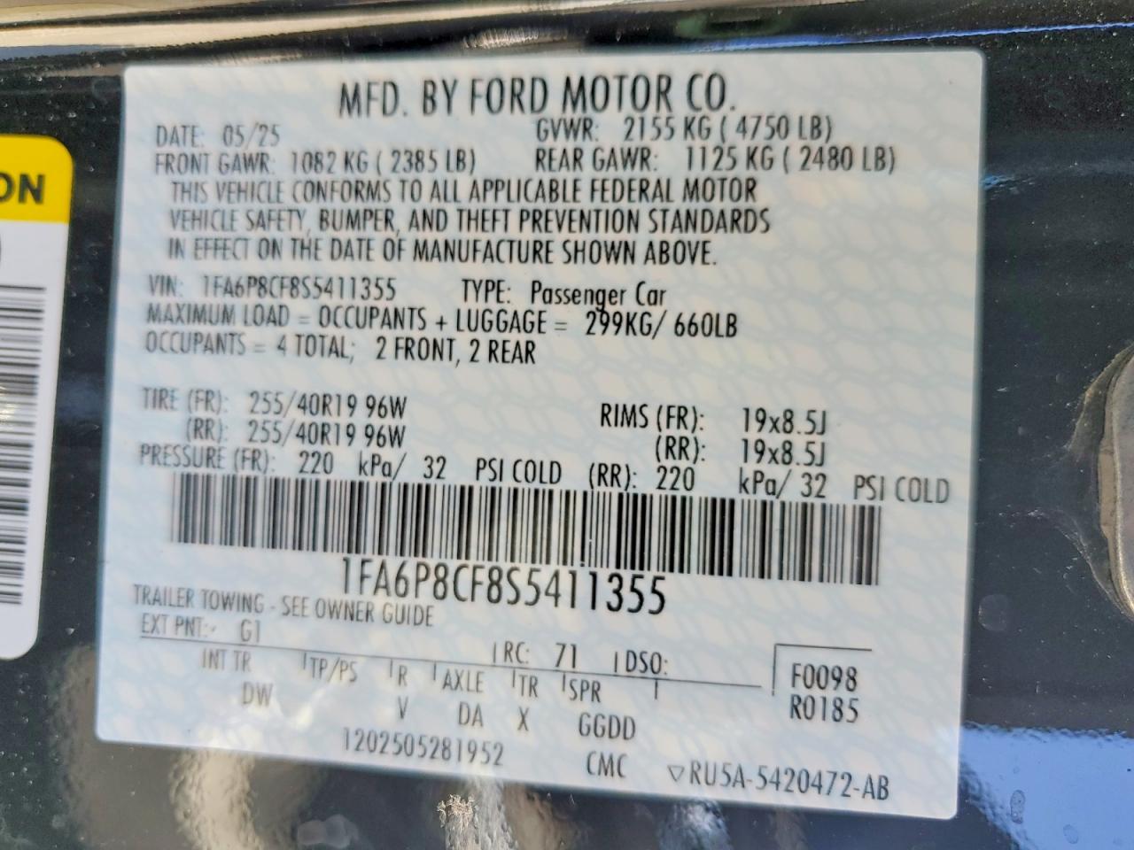 2025 FORD MUSTANG