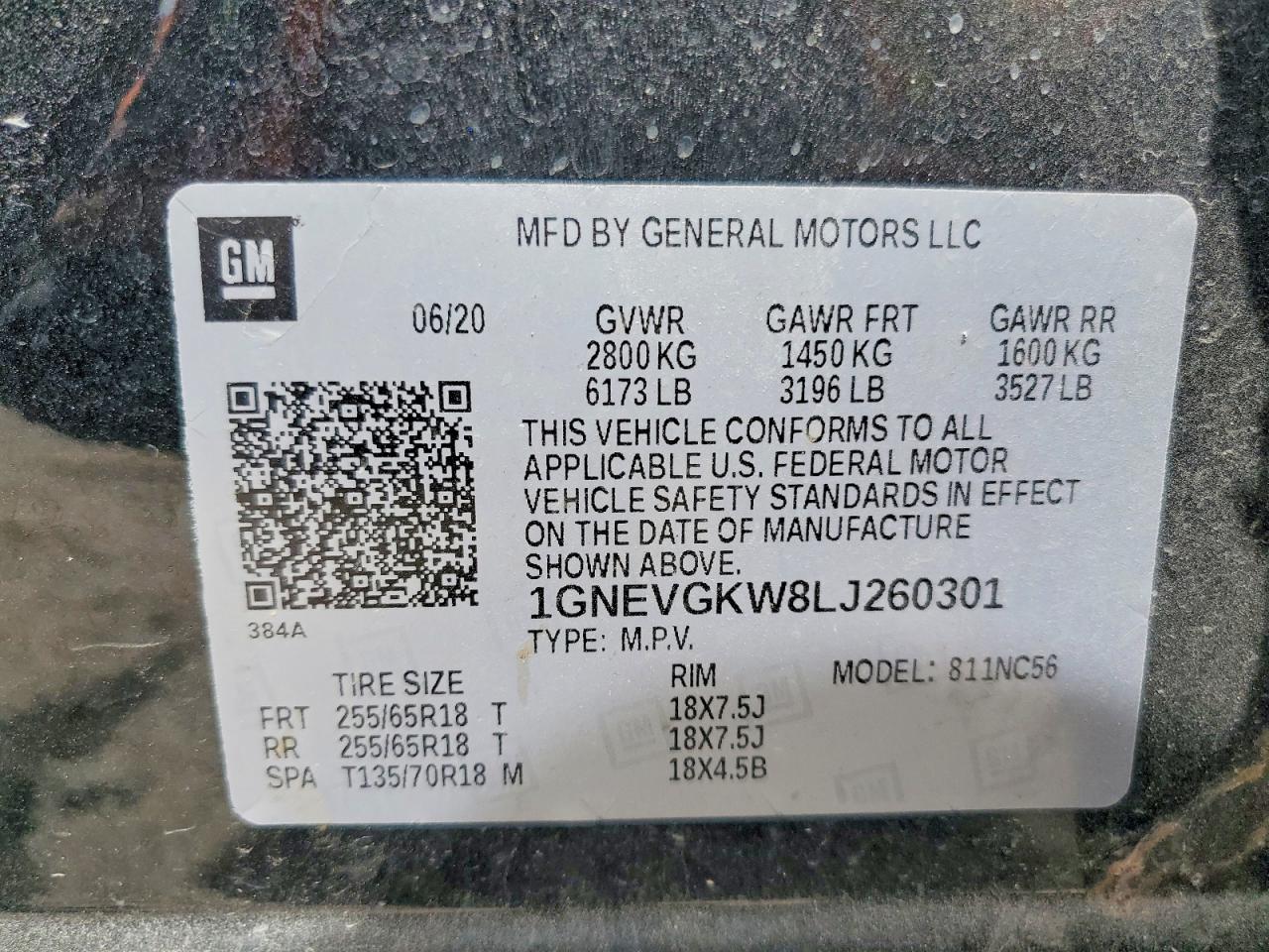 2020 CHEVROLET TRAVERSE