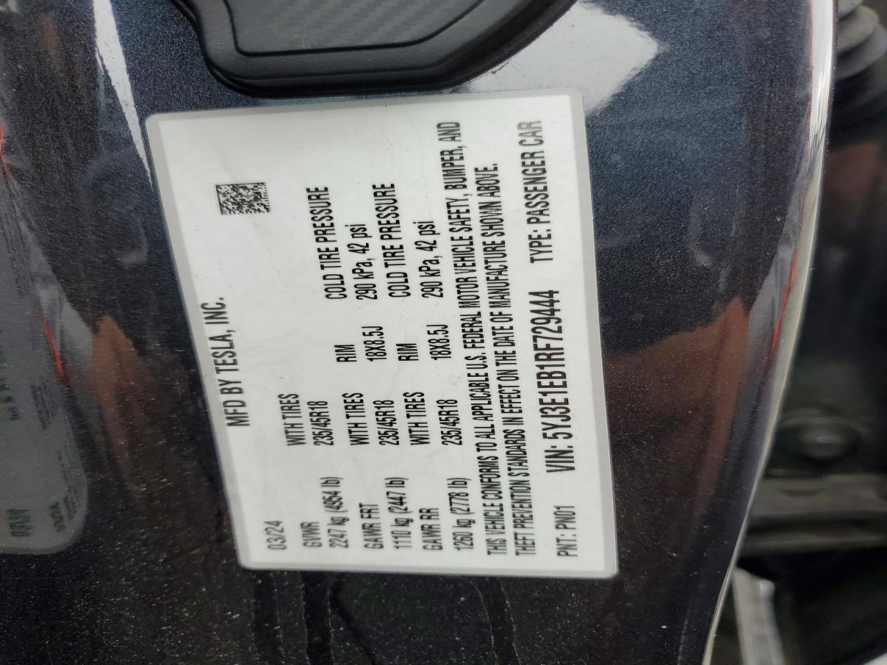 2024 TESLA MODEL 3
