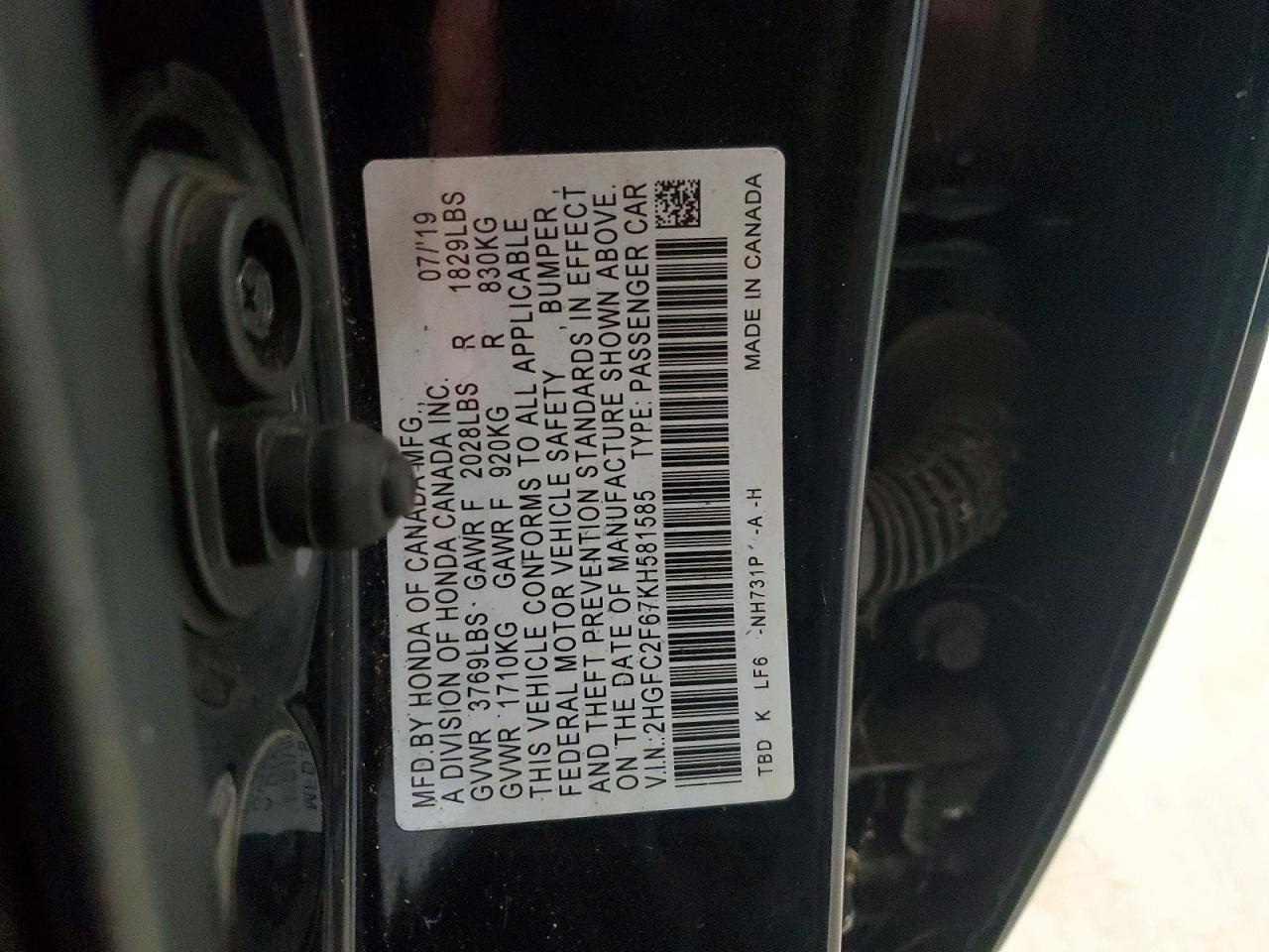 2019 HONDA CIVIC