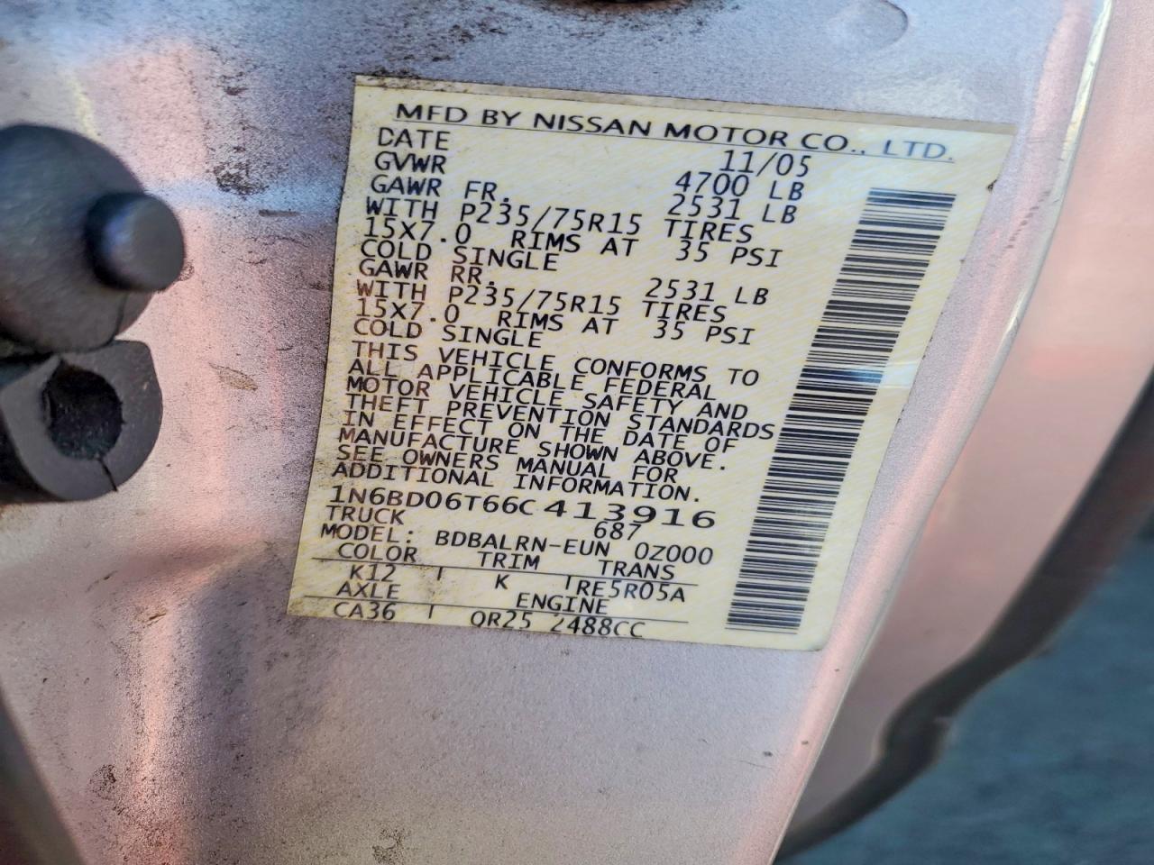2006 NISSAN FRONTIER