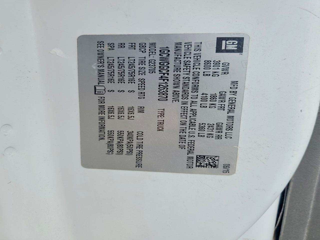 2015 CHEV EXPRESS