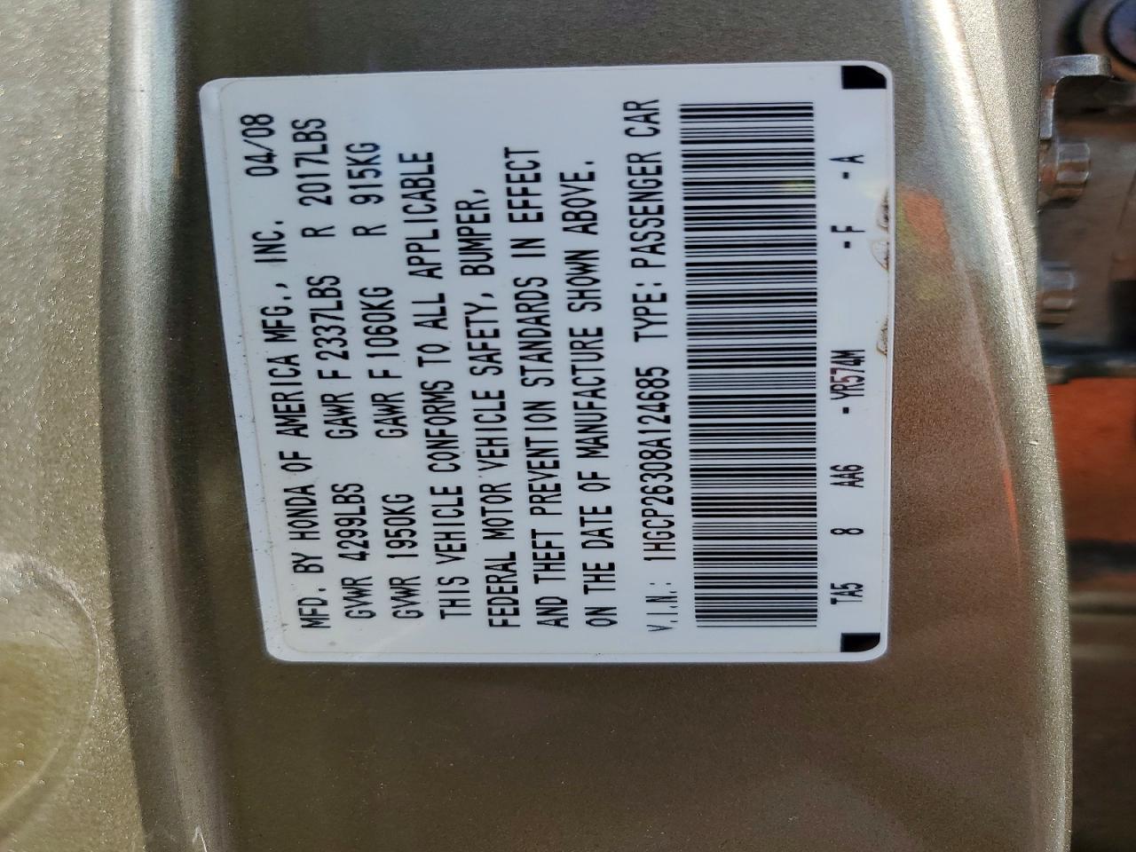 2008 HONDA ACCORD