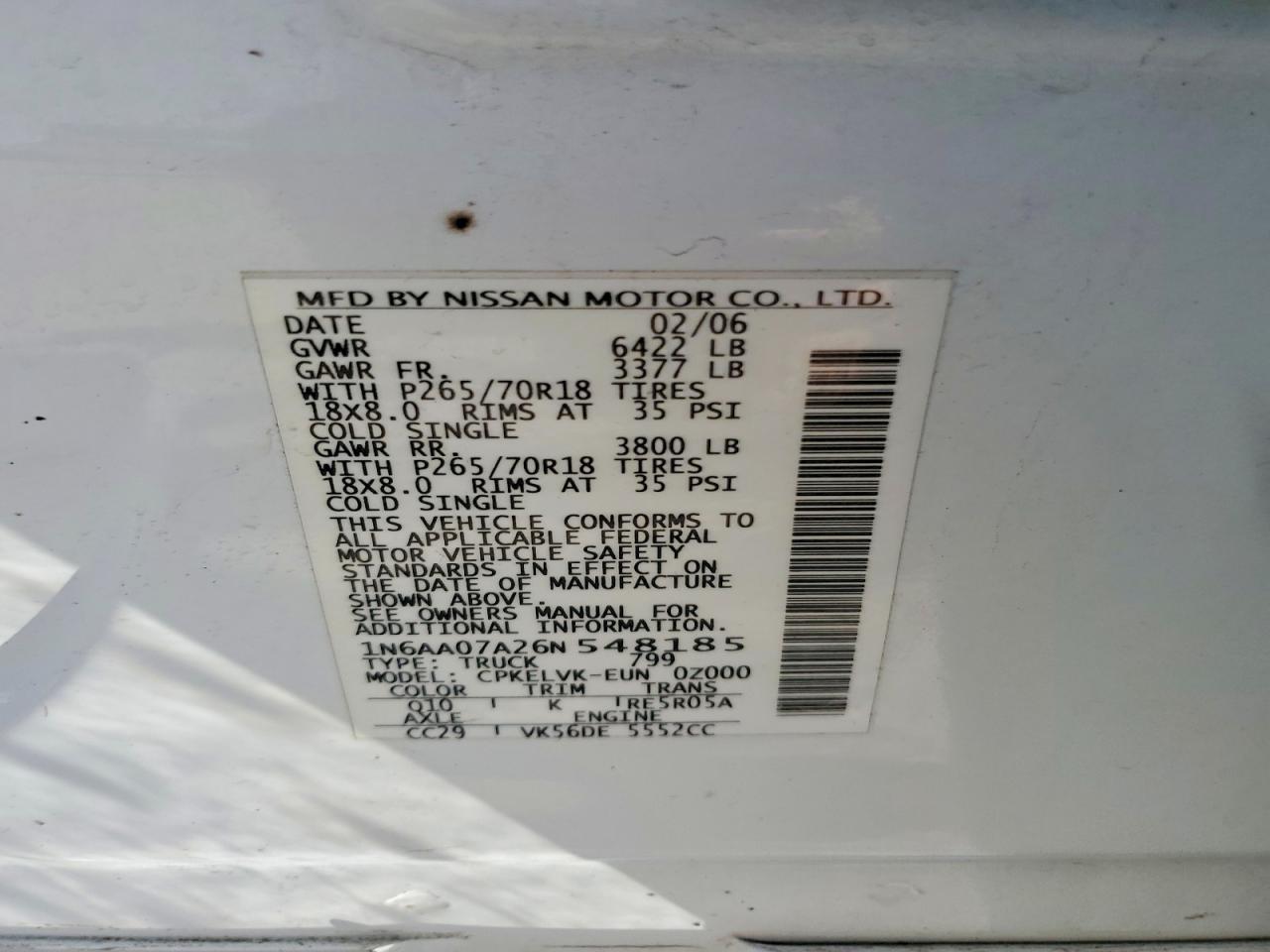 2006 NISSAN TITAN