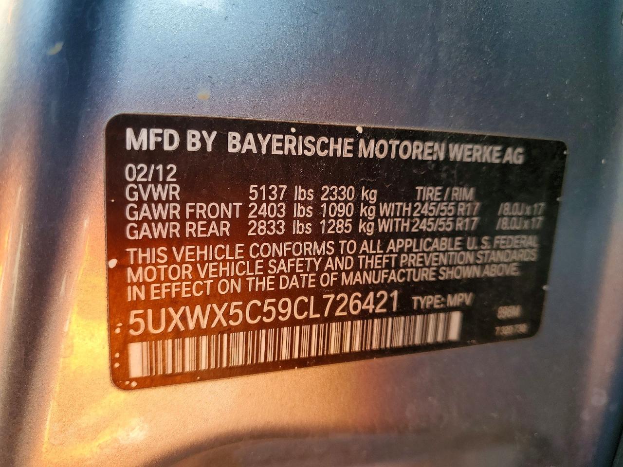 2012 BMW X3