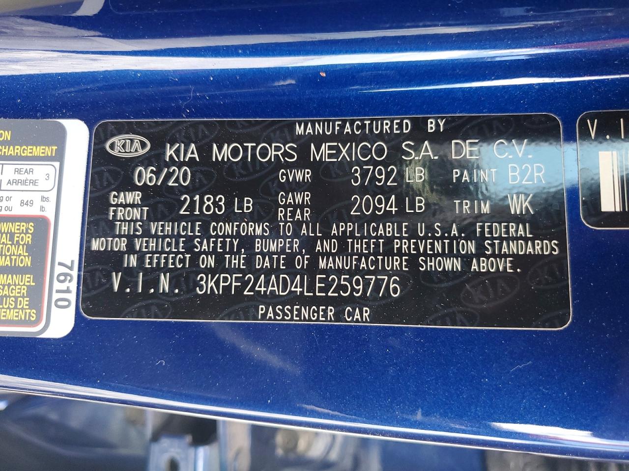 2020 KIA FORTE