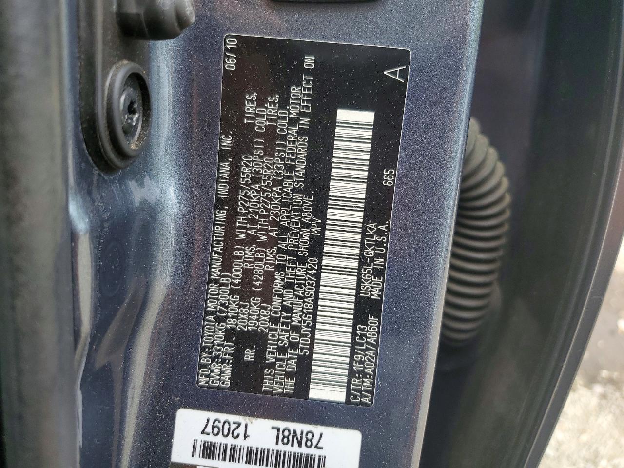 2010 TOYOTA SEQUOIA