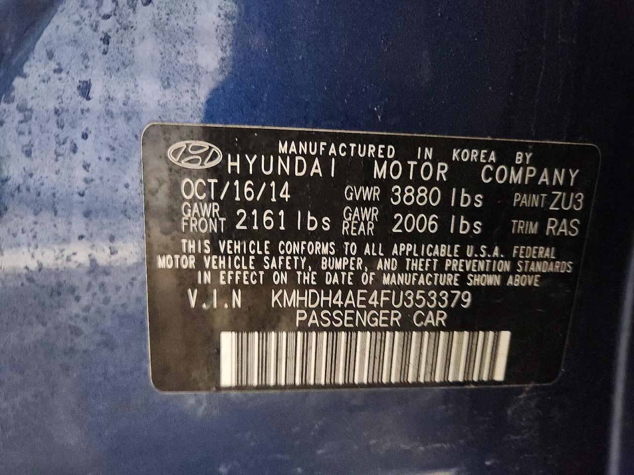 2015 HYUNDAI ELANTRA