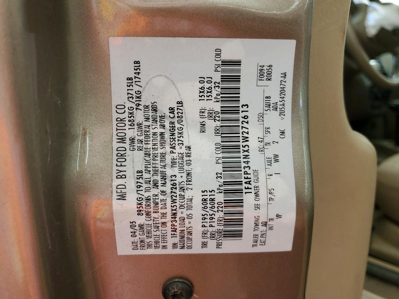 2005 FORD FOCUS