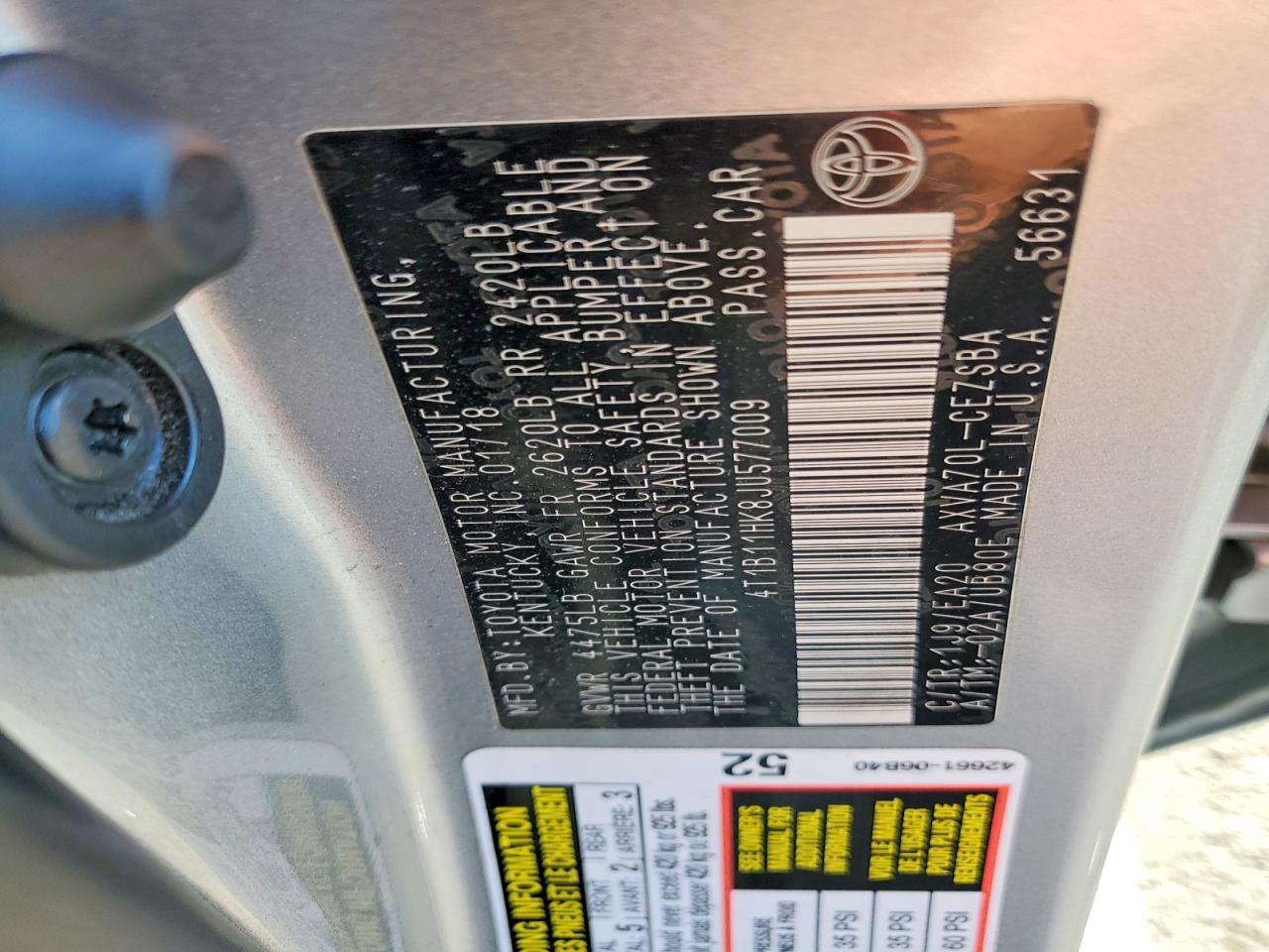 2018 TOYOTA CAMRY