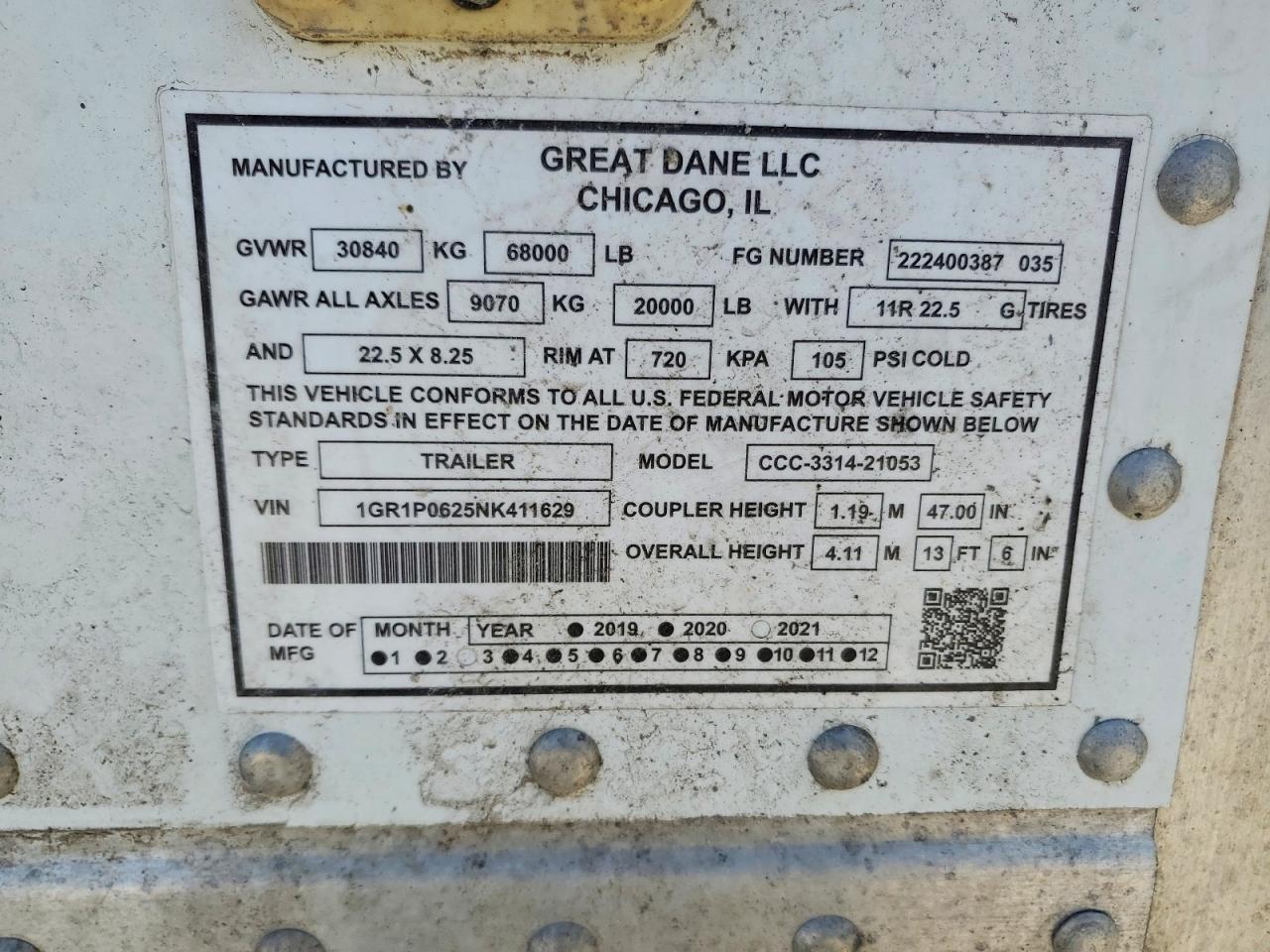 2022 GREAT DANE CCC-3314-2