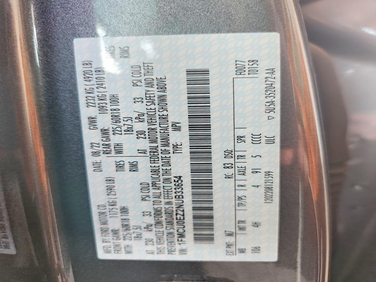 2022 FORD ESCAPE