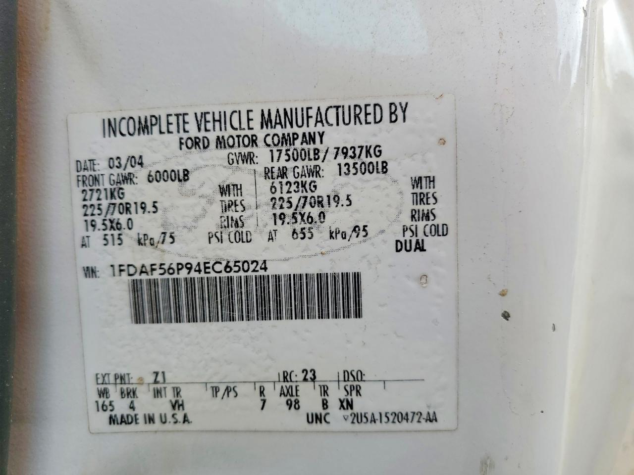 2004 FORD F550