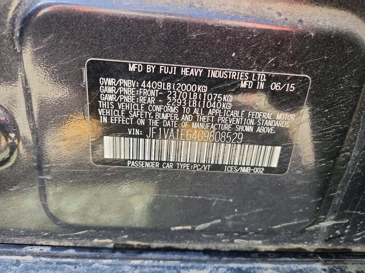2016 SUBARU WRX