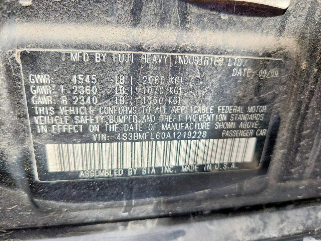 2010 SUBARU LEGACY