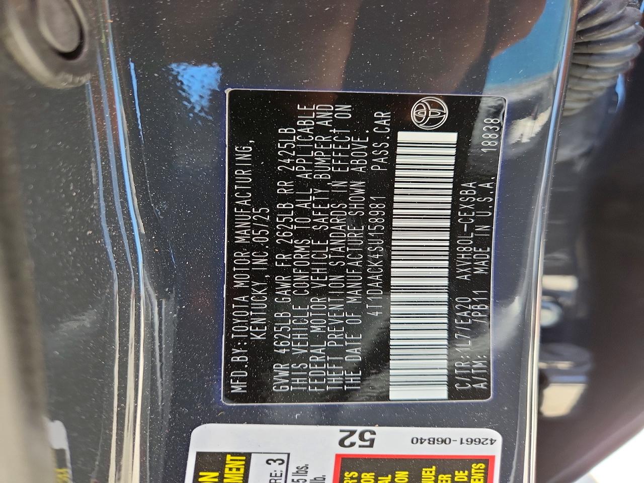 2025 TOYOTA CAMRY