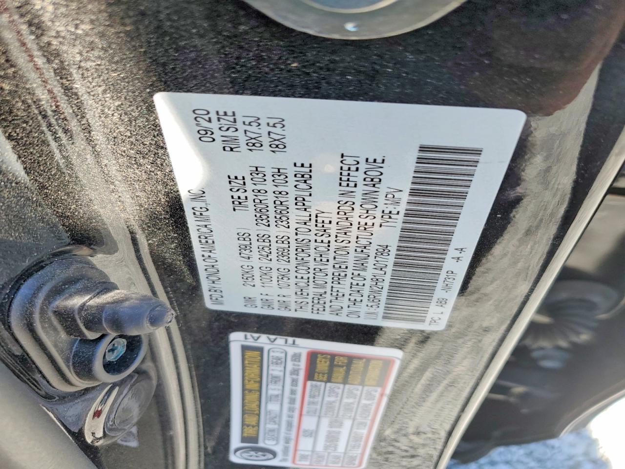 2020 HONDA CRV