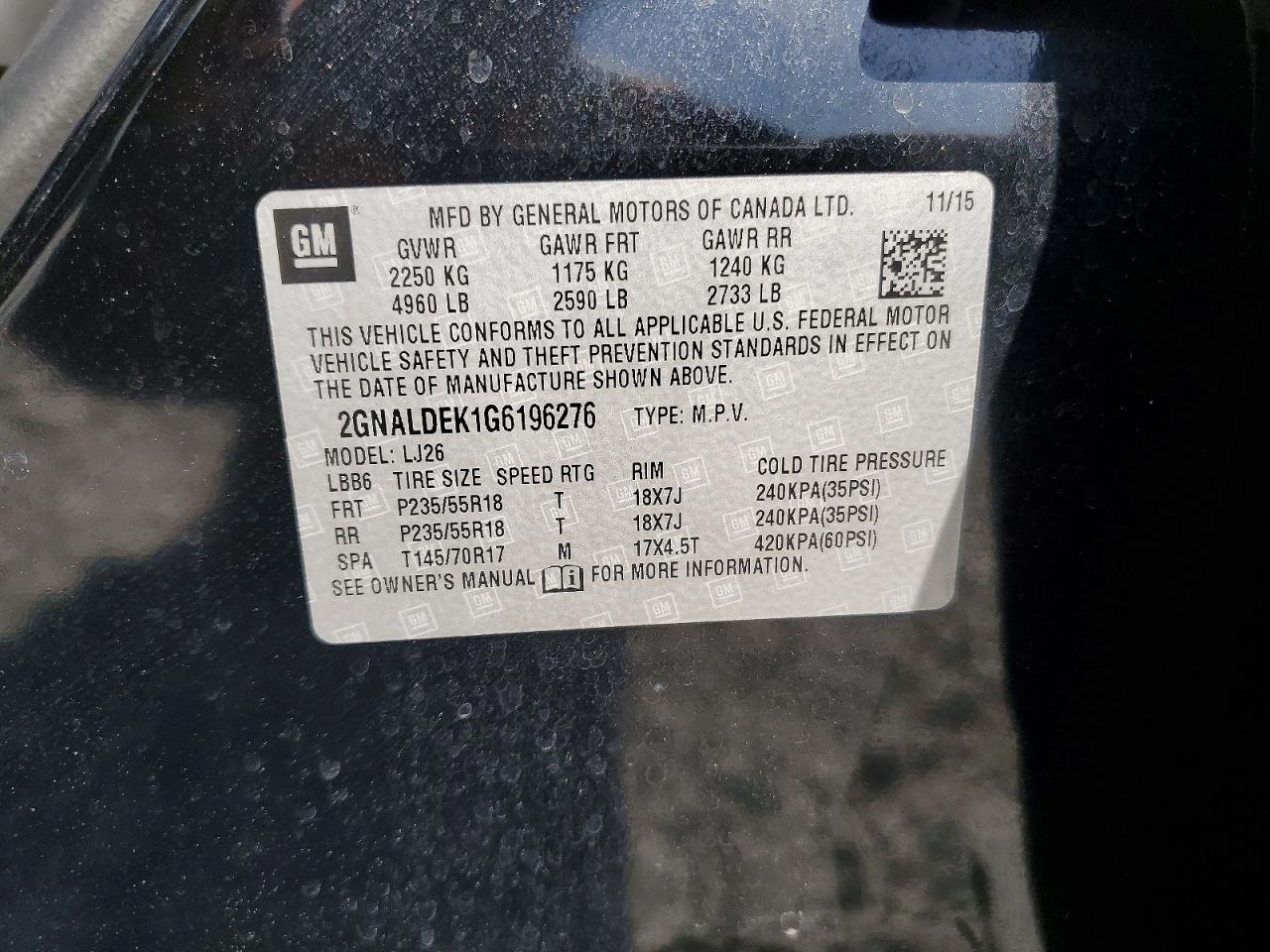 2016 CHEVROLET EQUINOX