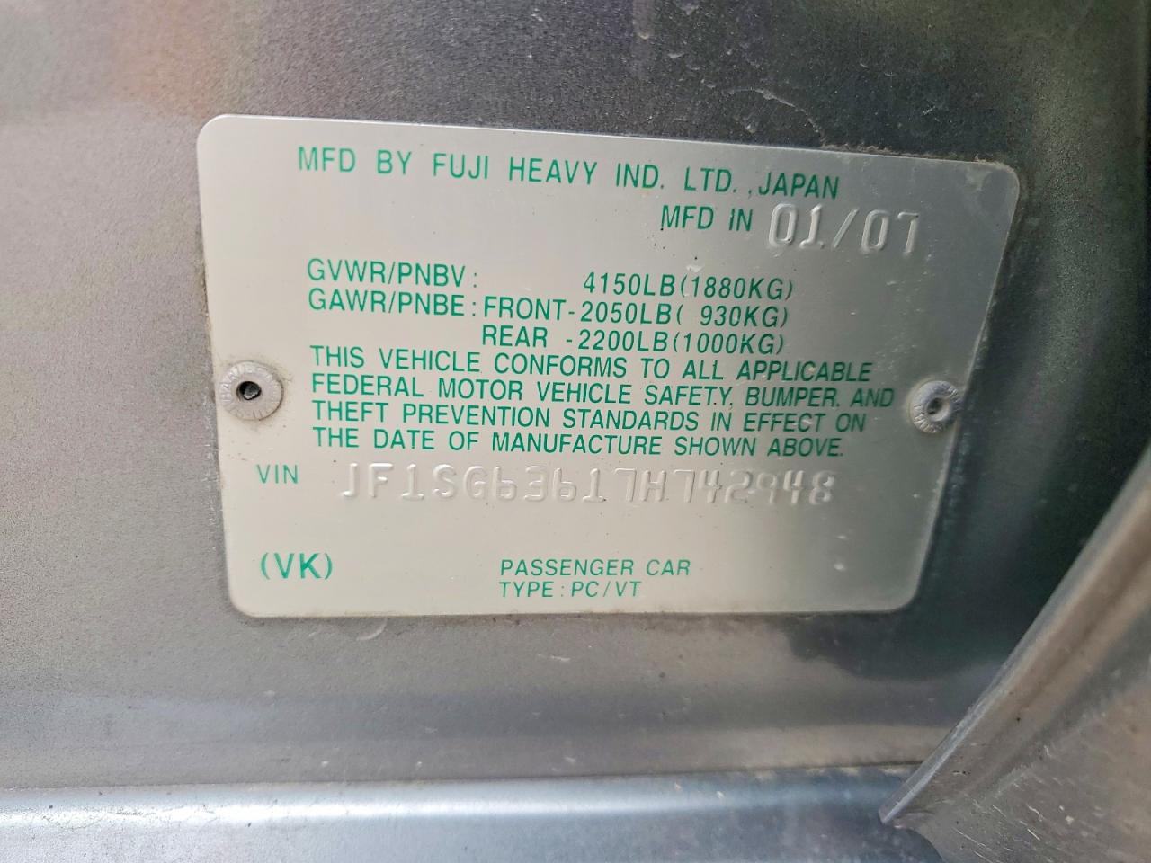 2007 SUBARU FORESTER