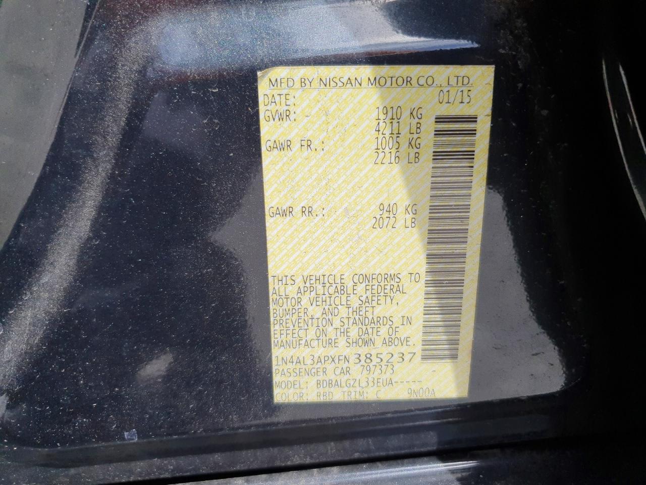 2015 NISSAN ALTIMA
