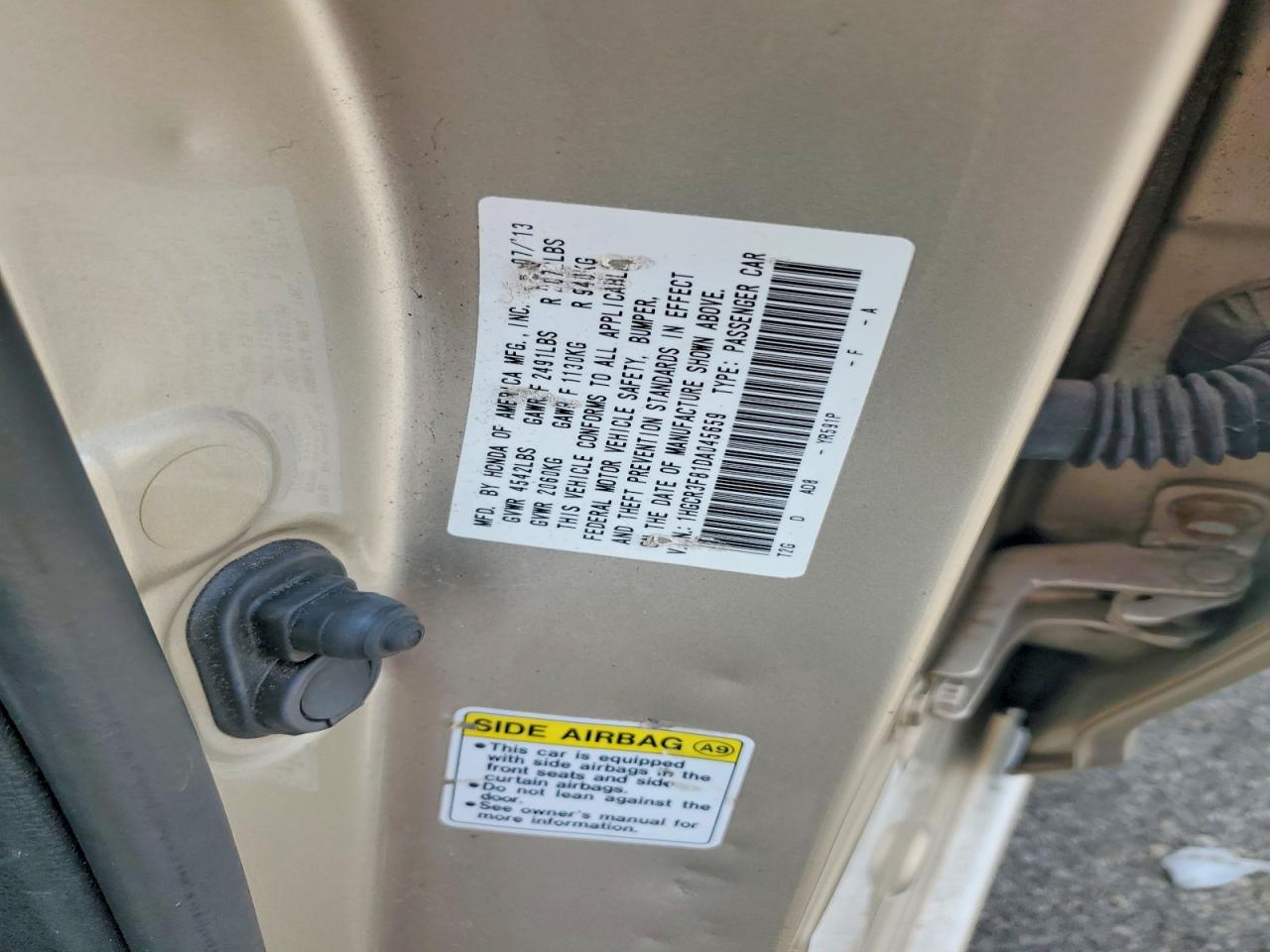 2013 HONDA ACCORD