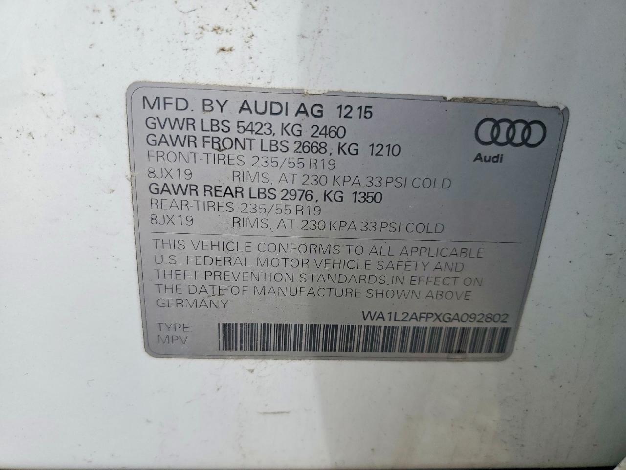 2016 AUDI Q5