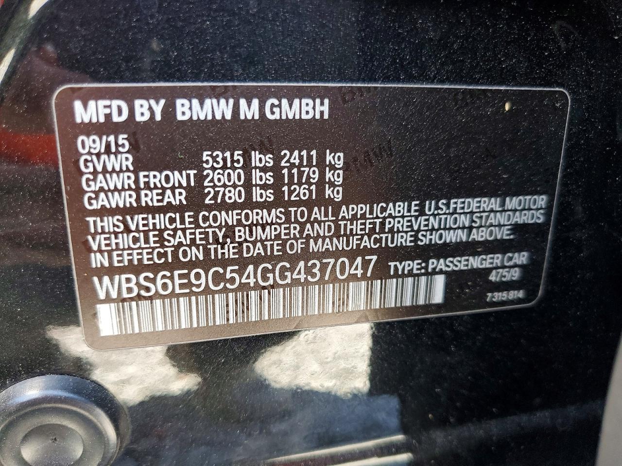 2016 BMW M6