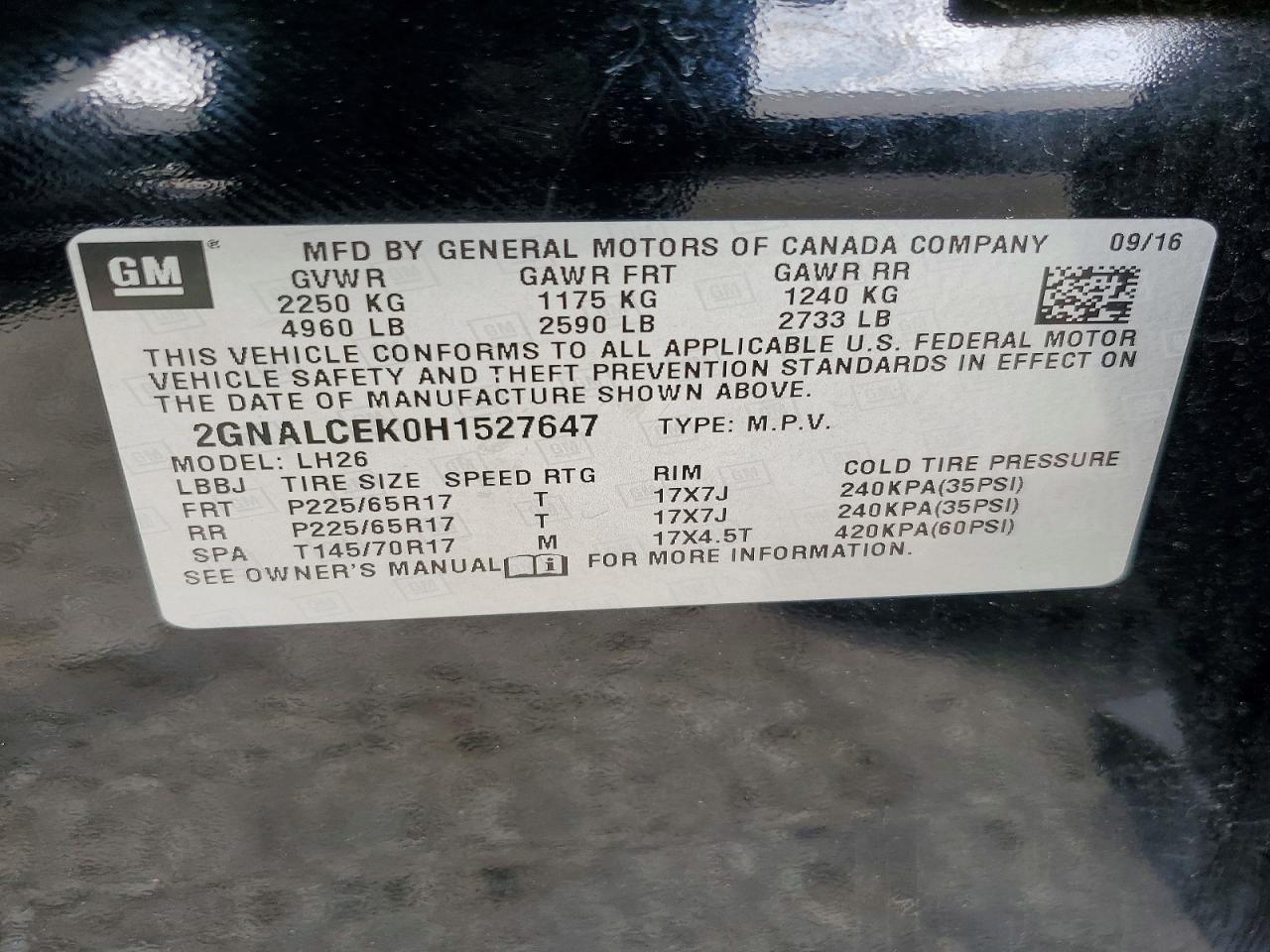 2017 CHEVROLET EQUINOX