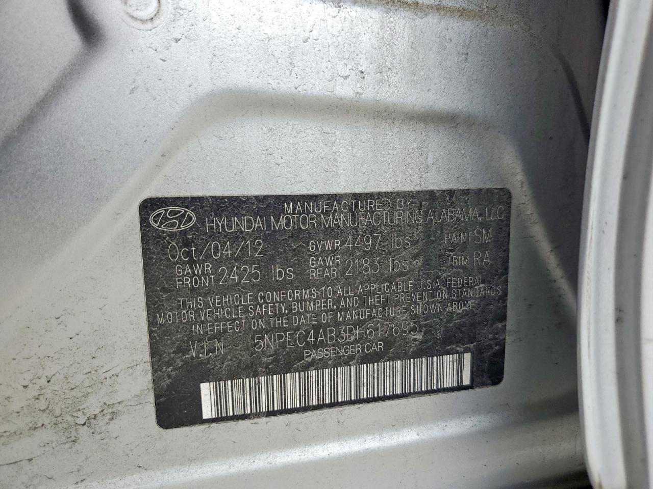2013 HYUNDAI SONATA
