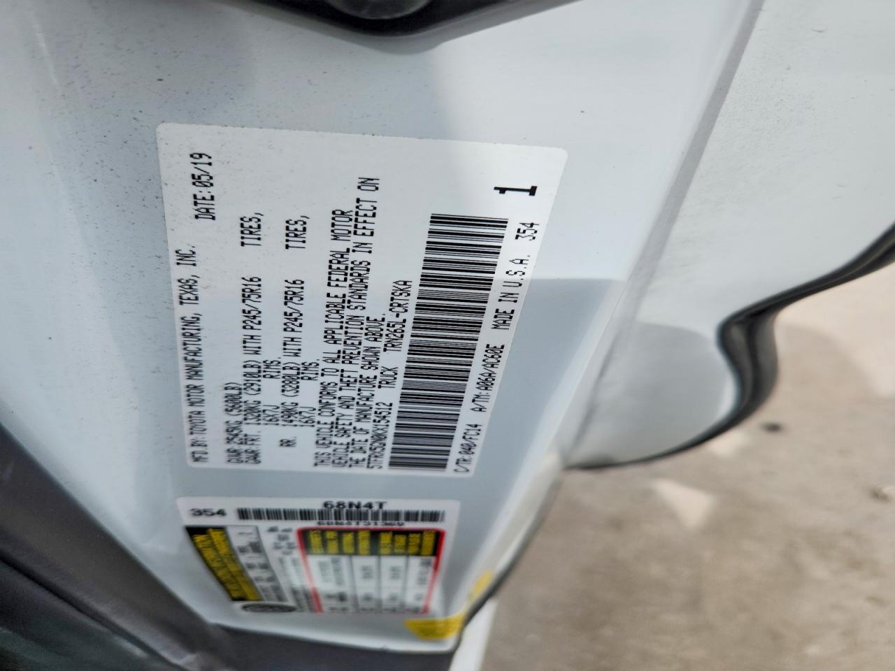 2019 TOYOTA TACOMA