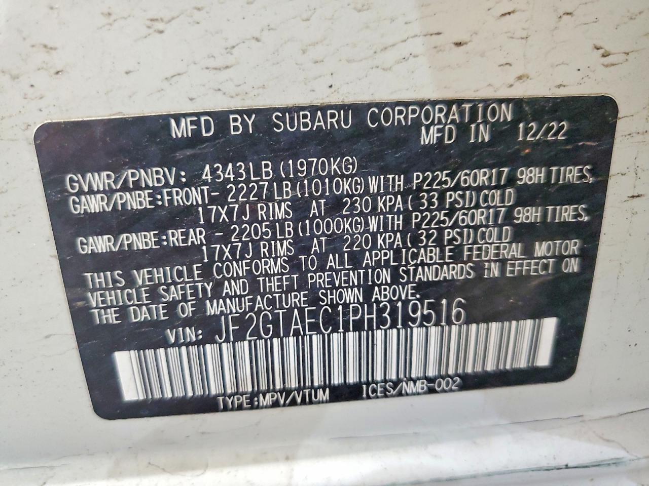 2023 SUBARU CROSSTREK