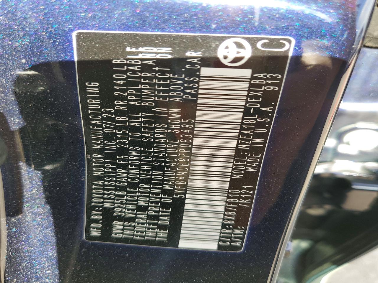 2023 TOYOTA COROLLA