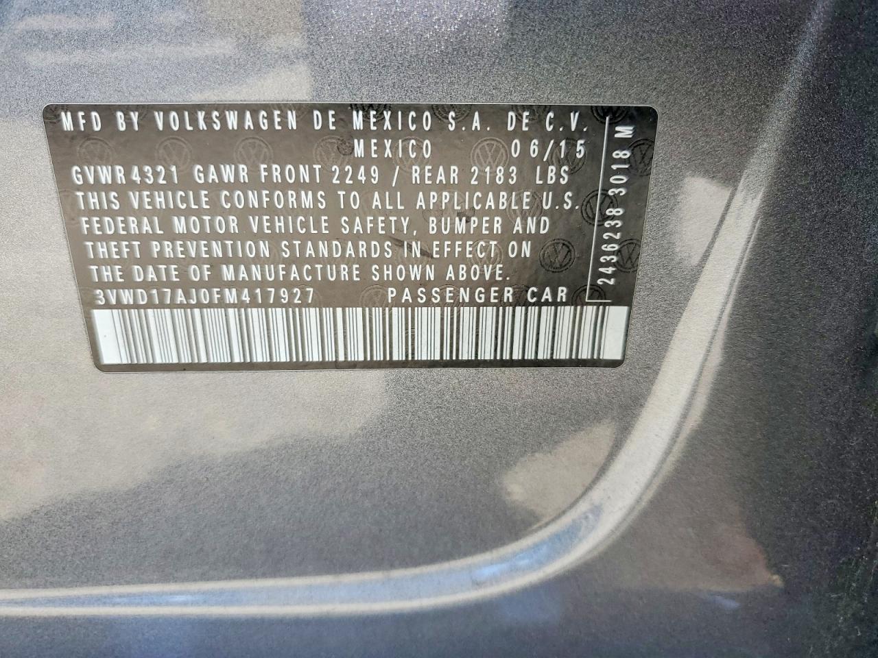 2015 VOLKSWAGEN JETTA