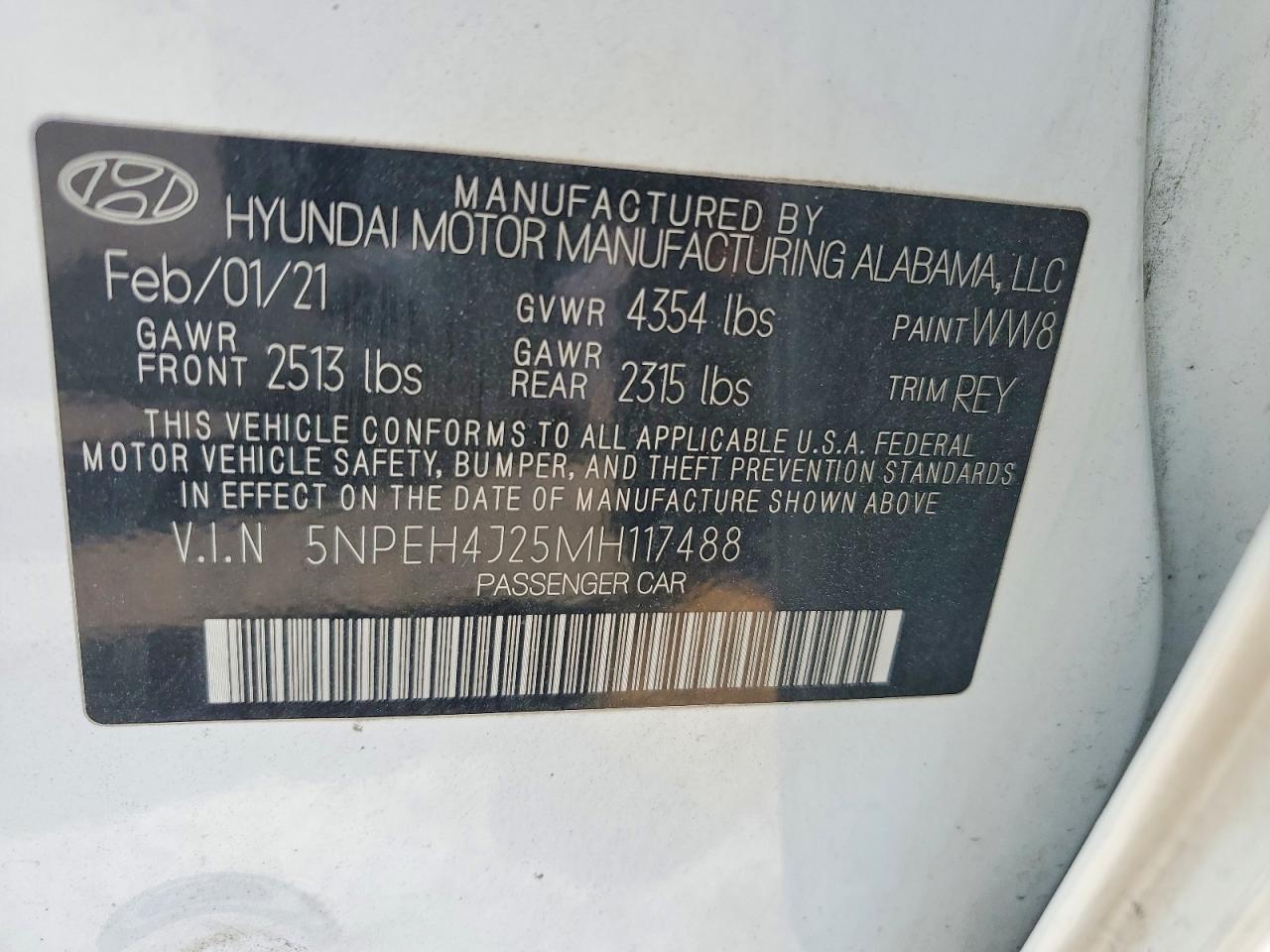 2021 HYUNDAI SONATA
