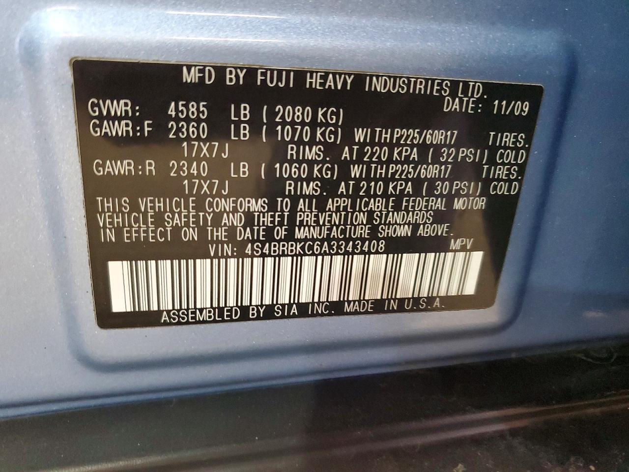 2010 SUBARU OUTBACK