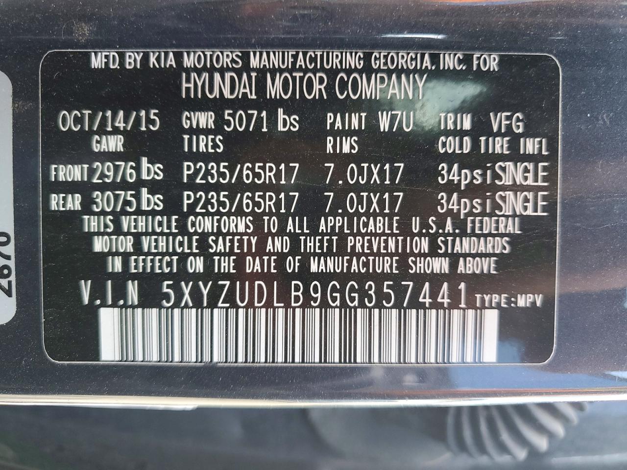 2016 HYUNDAI SANTA FE