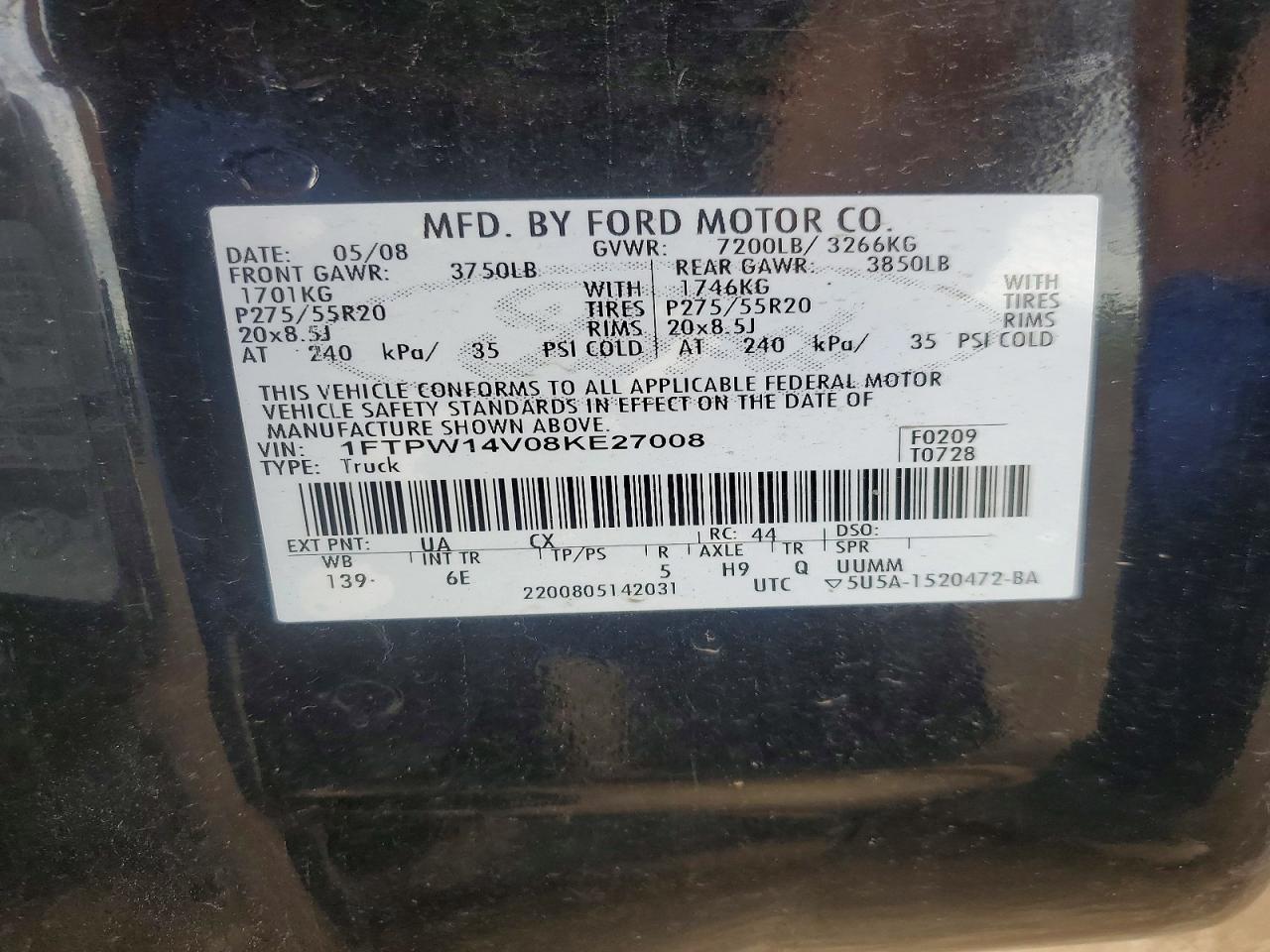 2008 FORD F150